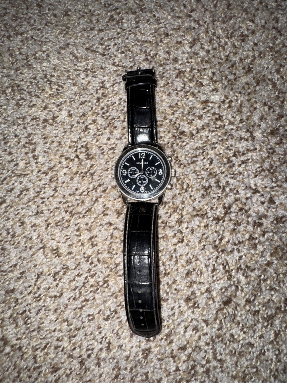 Men's Black Dial Leather Strap Watch - Timeless Dress Style